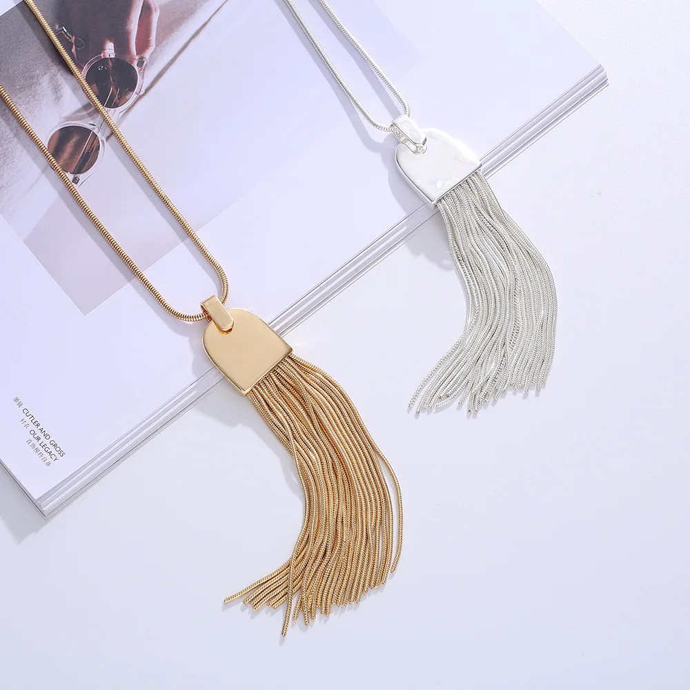 Bohemian Women Fashion Necklace Long Chain Tassel Personality Statement Style Party Jewelry