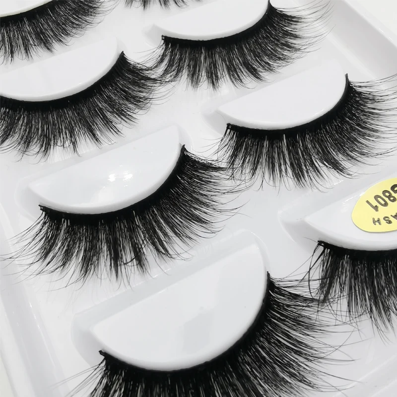 SHIDISHANGPIN 1 box mink eyelashes natural long 3d mink lashes hand made false lashes plastic cotton stalk full strip lashes G8