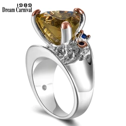 DreamCarnival 1989 Beautiful Solitaire Wedding Rings Women Top Designer Recommend Unique Iconic Zirconia Fashion Jewelry WA11721