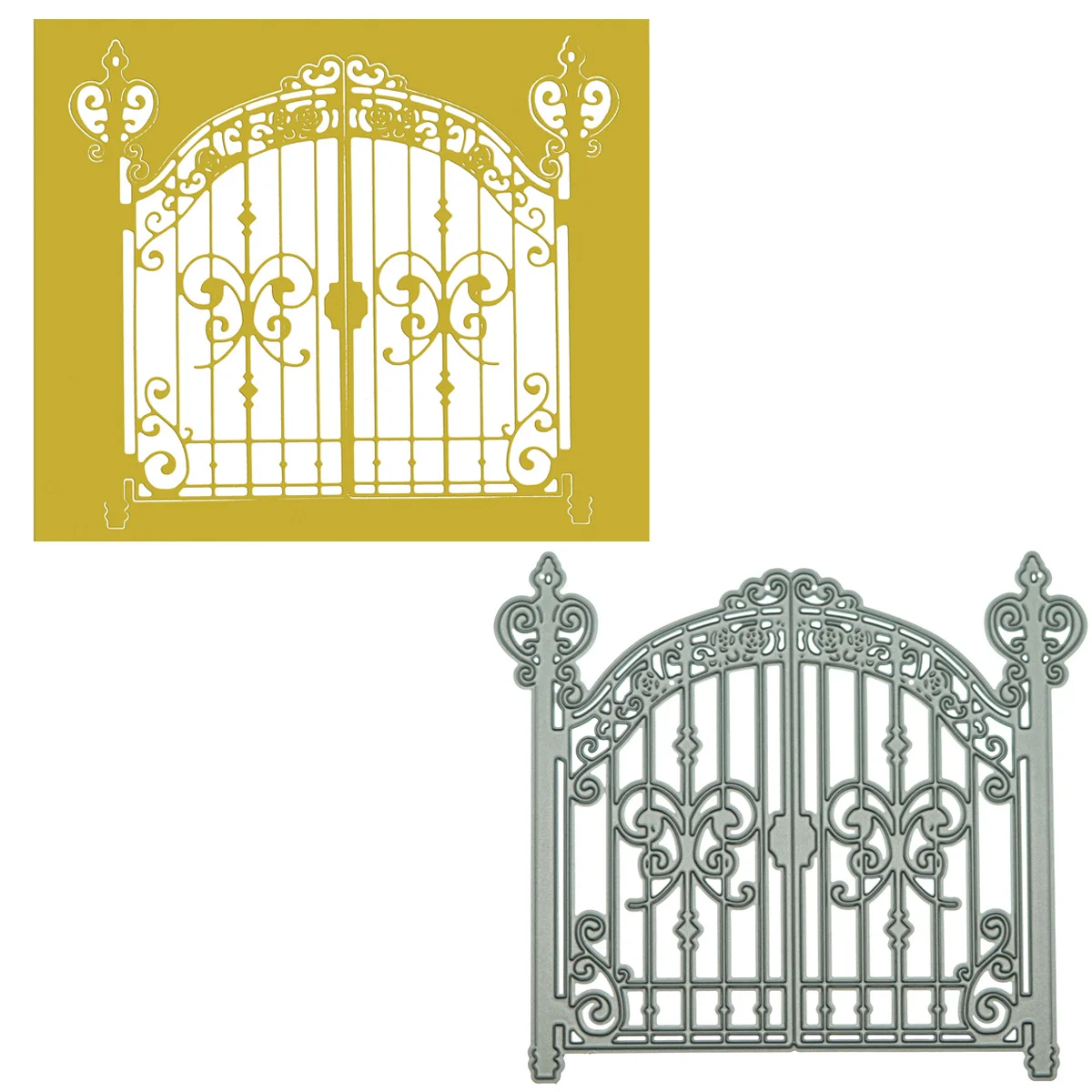 ขนาดใหญ่ขนาด Iron Gate รูปร่างซองจดหมายตัดโลหะตาย Scrapbooking DIY การ์ดอวยพร Border Punch Stencil