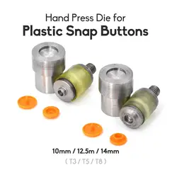 KALASO T3 T5 T8 1Set Plastic Snap Button Dies Mould Tool 10mm 12.5mm 14mm For DIY Craft Supplies