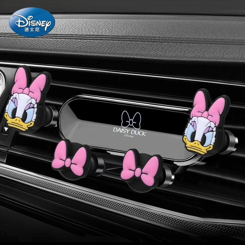 Soporte para teléfono de coche de Mickey Minnie Mouse de Disney, tira de salida de aire para coche, soporte móvil de Anime, soporte Universal de