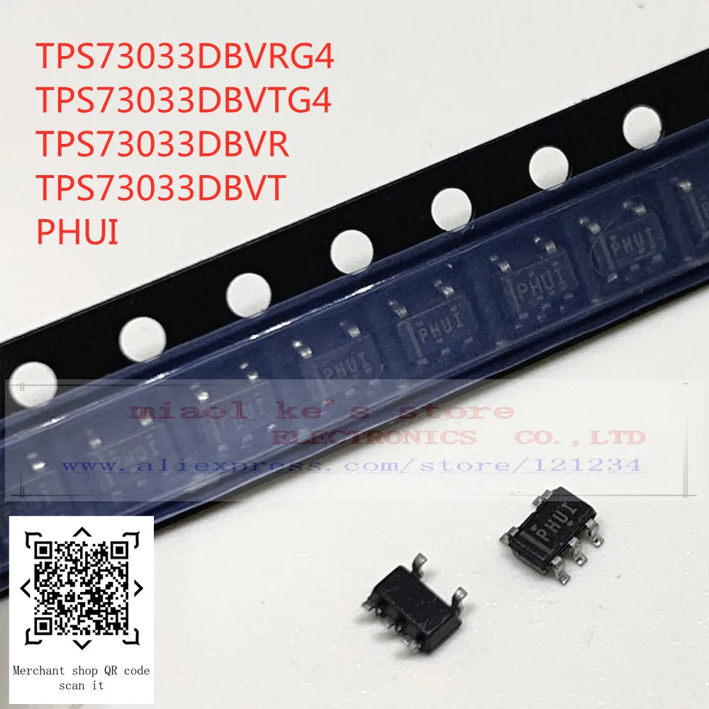 [10pcs]100%New original; TPS73033DBVRG4 TPS73033DBVTG4 TPS73033DBVR TPS73033DBVT PHUI -IC REG LINEAR 3.3V 200MA 68dB SOT23