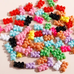 30pcs 11*20mm Candy Solid Color Bear Charms for diy Necklaces Earrings Making Accessories Animal Pendants Jewelry Findings
