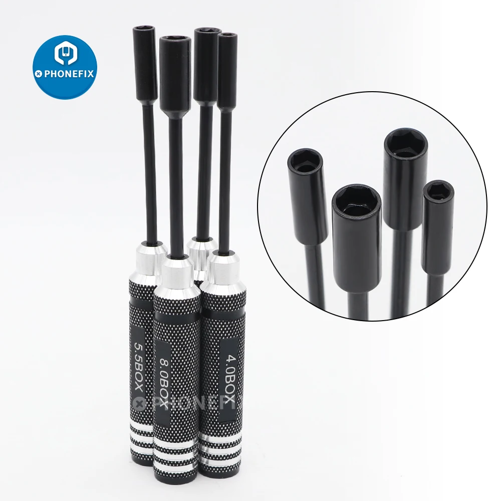 

4pcs Hex Socket Screwdriver Repair Tool Kit 4/5.5/7/8mm Hexagon Nut Drivers for RC Quadcopter Helicopter FPV Drone Car Airplane