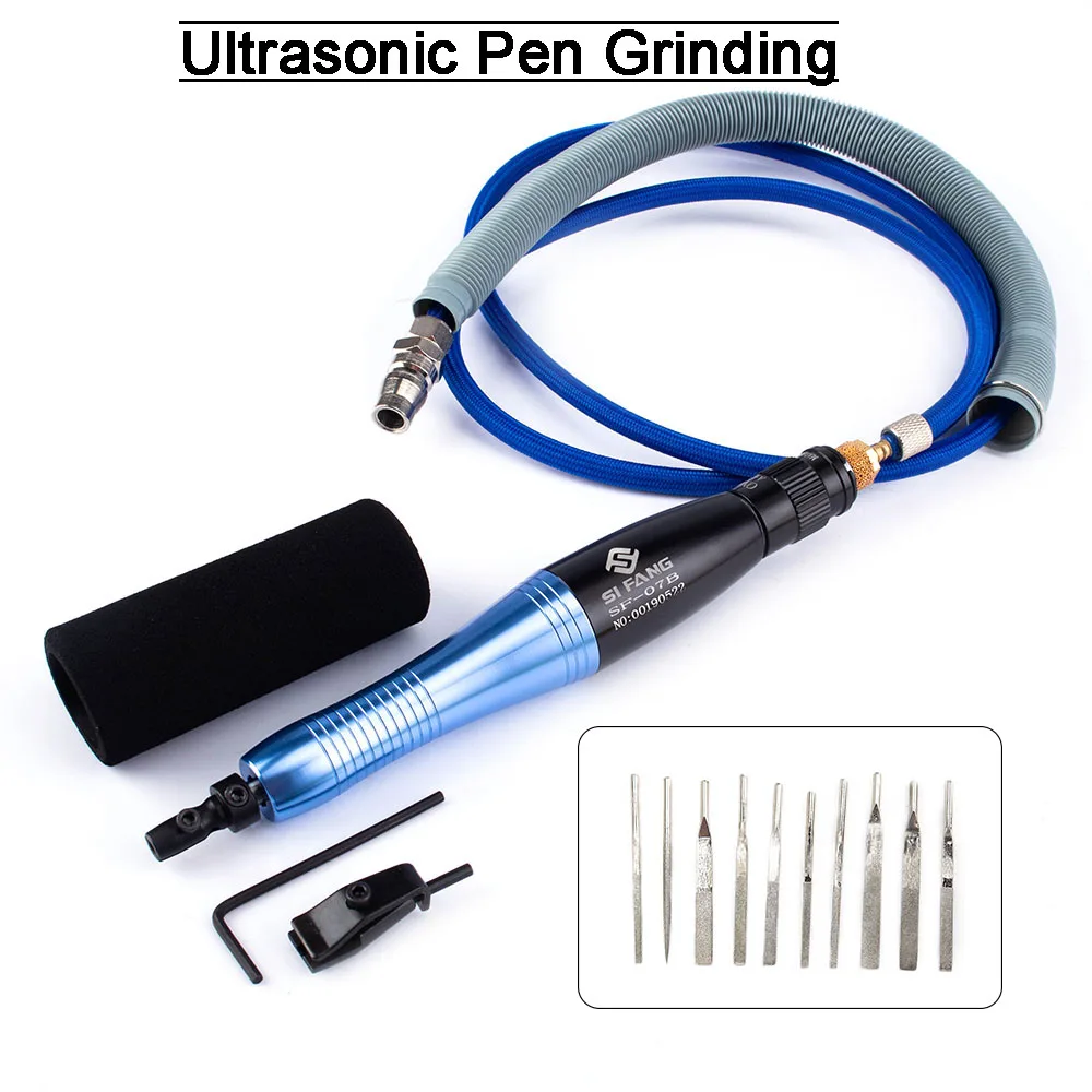 Ultrasonic Air Micro Grinder Pen Set Pneumatic Polishing Grinding Carve Reciprocating Oscillating File Metal Wood Lapping Tools