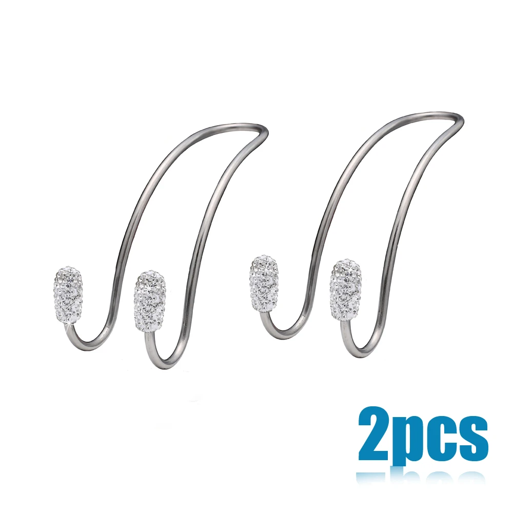 2pcs Car Back Seat Hook Bling Rhinestones Crystal Handbag Hanger Holder Accessories Auto SUV Coat Hanger Car Styling Universal - Image 3