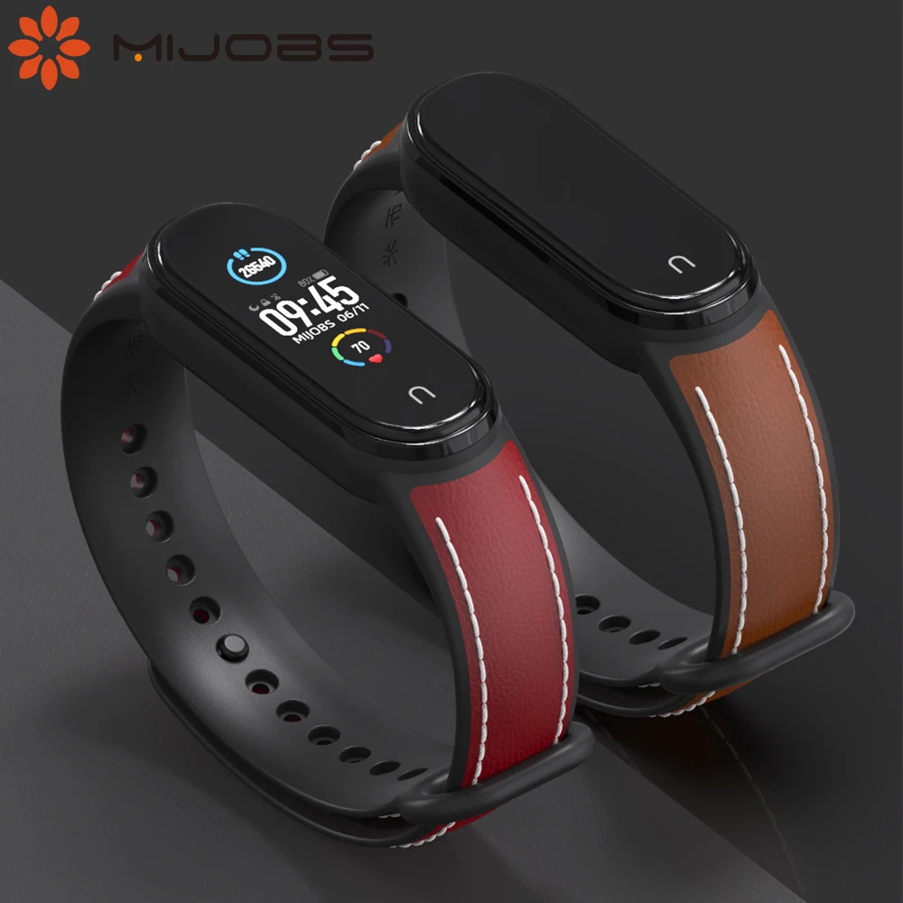 Strap For Mi Band 6 5 Smart Bracelet Genuine Leather Wrist Band for Xiaomi Mi Band 5 Wristband Correa Xiomi Miband 6 Replacement