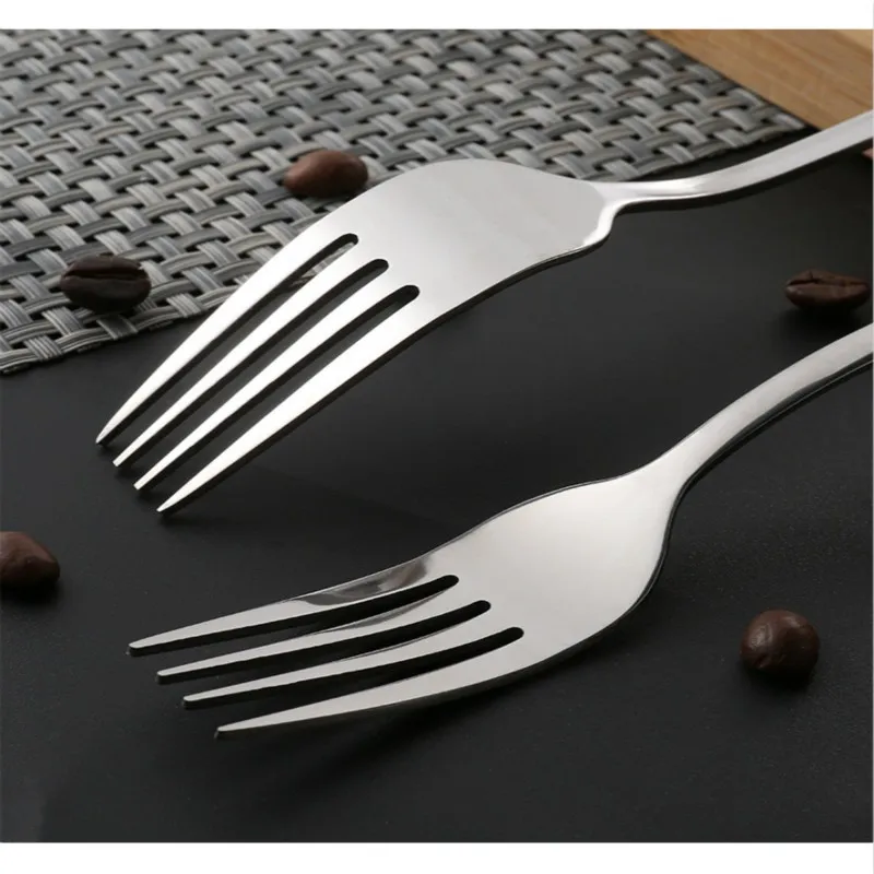 Children's Stainless Steel Dinner Forks, Western-style Food, Portable, Long Handle, Fruit, Dessert, Steak, Fashion, 6 Pcs, Lot