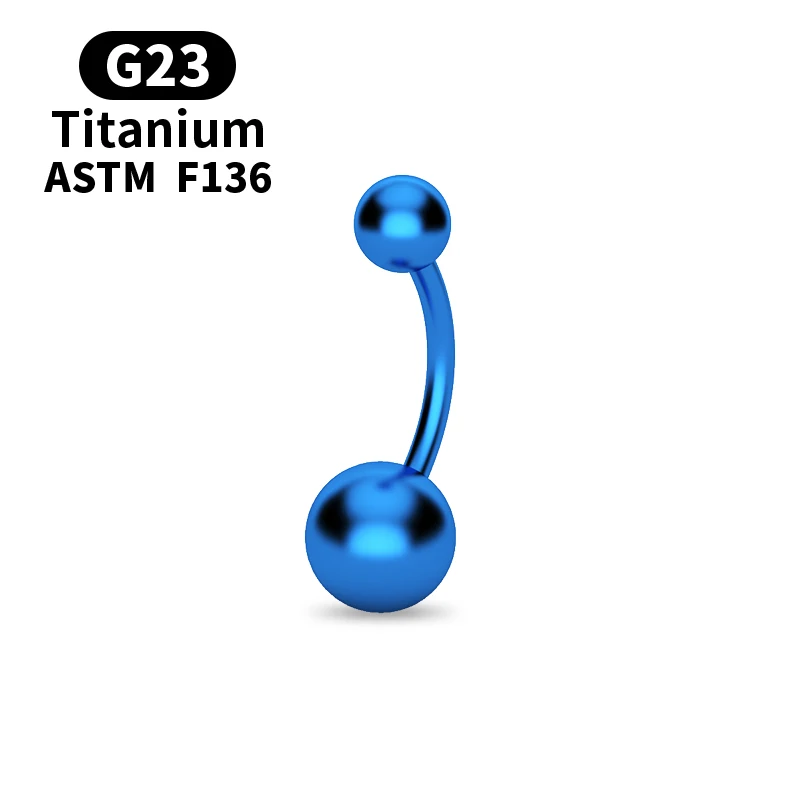 ASTM F136 G23 Titanium 14G Belly Button Rings Fashion Body Piercing Navel Rings Highly Polishing Threaded Eyebrow Nails