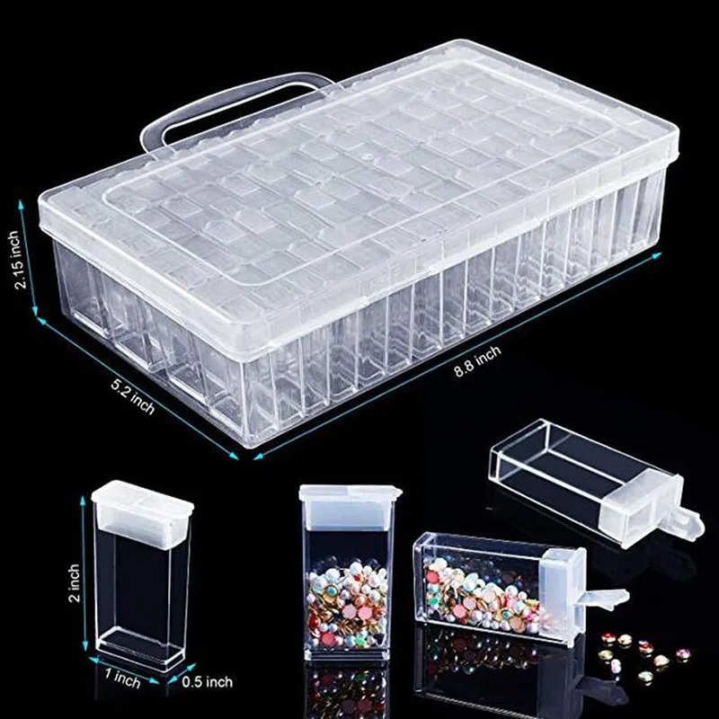 

28/56/64pcs Diamond Painting Tools Accessories Beads Container Rhinestone Diamond Embroidery Stone Storage Convenience Box