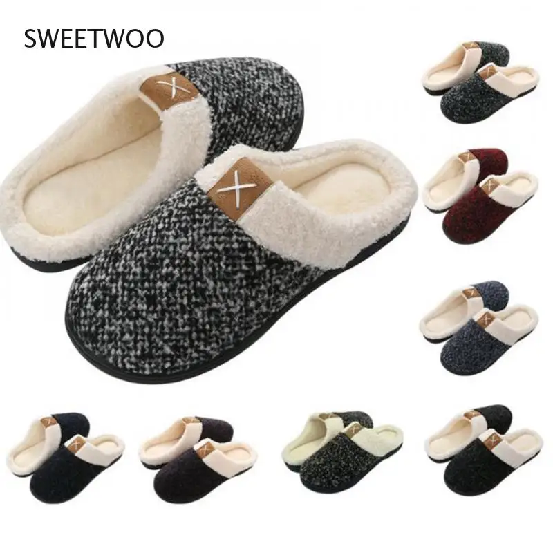 Spring and Autumn Men's and Women's Comfortable Memory Foam Slippers Arch Shoes Indoor Warm Home Shoes Casual Shoes