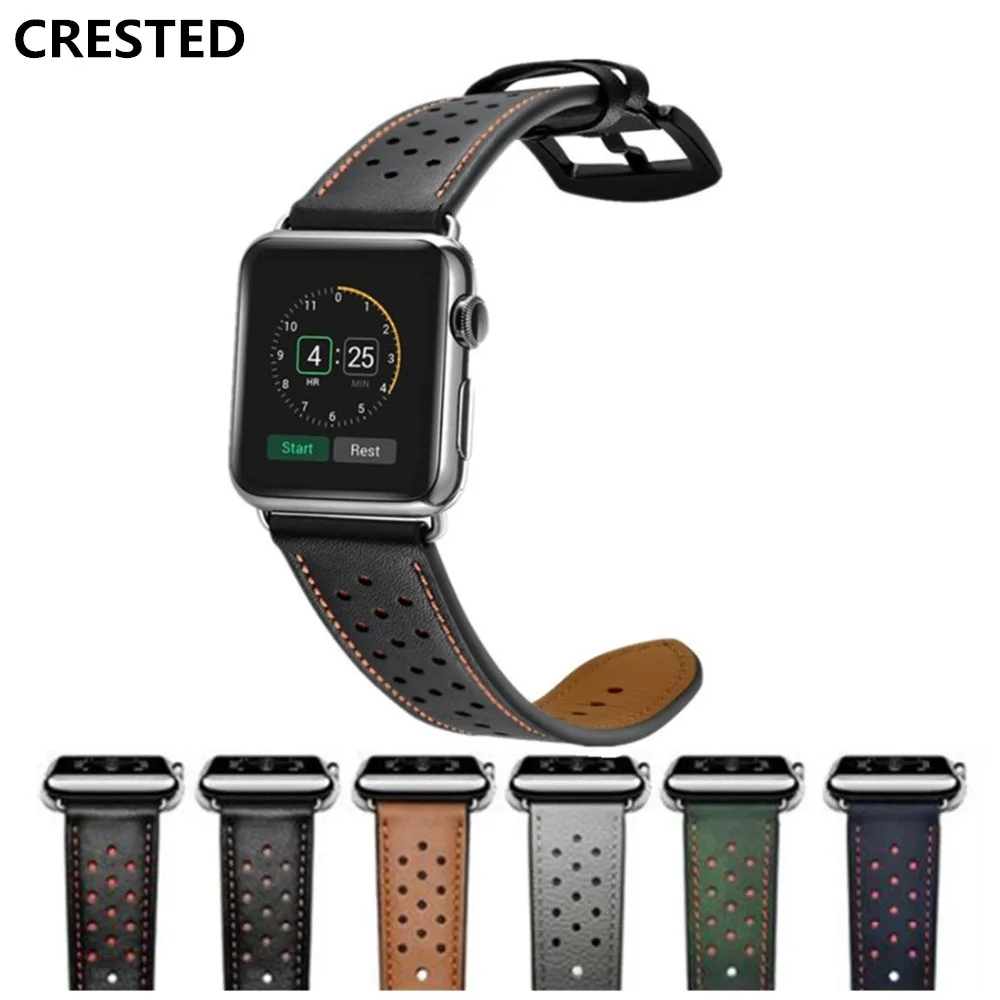 Leather strap For Apple Watch Band 44mm/40mm 42mm/38mm iwatch correa bracelet watchband belt apple watch 4 3 5 se 6 7