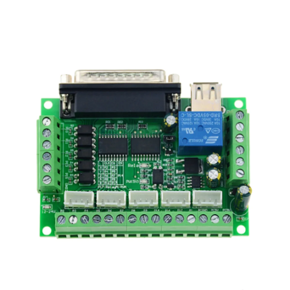 1PCS MACH3 Engraving Machine 5 Axis CNC Breakout Board With Optical Coupler For Stepper Motor Drive Controller
