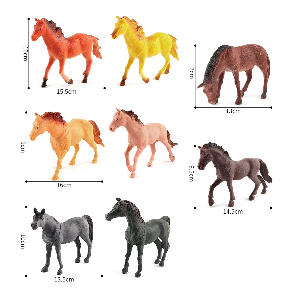 4-8 Pcs Large Plastic Horse Figures Toys Realistic Horse Figurines Pasture Pals Play Set Educational Playset for Kids  Boys