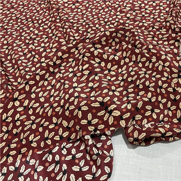 Fashion printing design pure silk crepe de chine silk fabric 140cm width not thin,SCDC1305