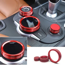 Center Console Shift Knob Multimedia Buttons Decorative Ring Aluminum Alloy For Alfa Romeo Giulia Stelvio Interior Accessories
