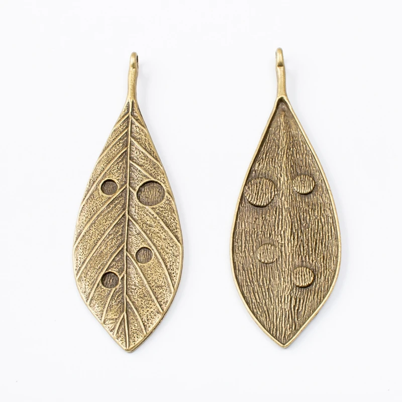 Fashion 1pcs 23*27mm Zinc Alloy Big Leaf Feather Charms Pendants for DIY Girls Earrings Necklace Jewelry Accessories