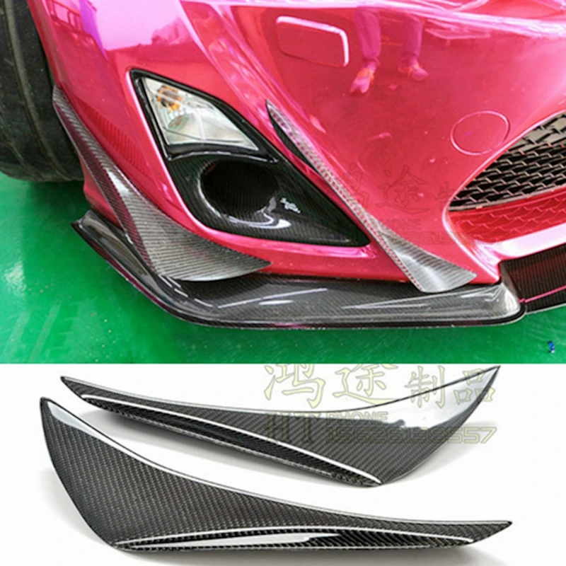 Car Styling For Subaru BRZ Toyota FT86 GT86 Scion FRS Carbon Fiber Front Bumper Inner & Outter Canards /Front Splitter 4pcs