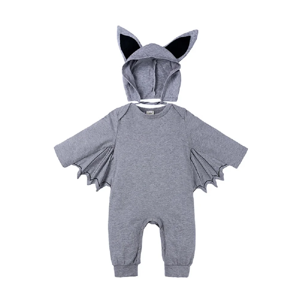 Baby One-piece Rompers Boys Bat Cloak Bodysuit Halloween Cosplay Outfit Girl Hat Set Hoodies Long Sleeves Jumpsuits Wings Suits