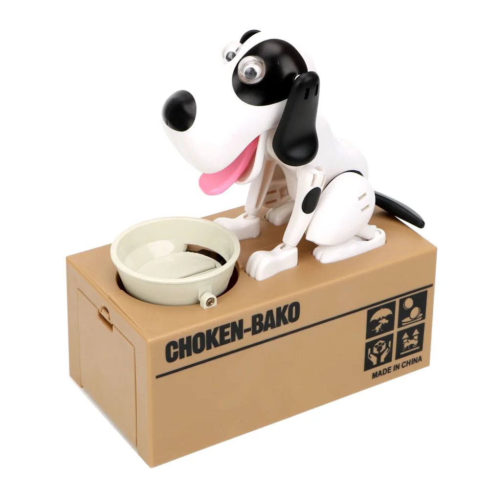 Electronic Piggy Banks Home Decor Kids Gift Automated Money Boxes Cartoon Robotic Dog Steal Coin Bank Money Saving Box