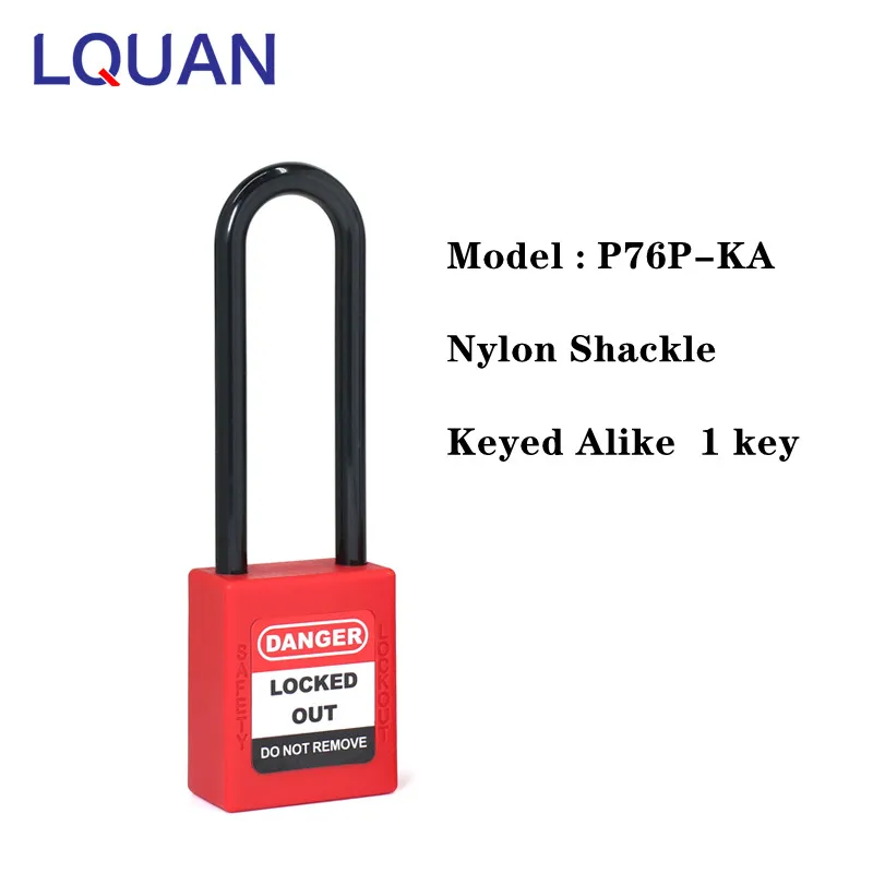 10 Colors 76mm Nylon Long Shackle Safety Padlock ABS Pad Lock With  Keyed Alike Keyed System