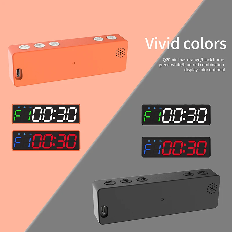 

[Ganxin] LED Display Programmable Interval Timer Wall Clock with Gym timer Interval Timer Portable Fitness Timer