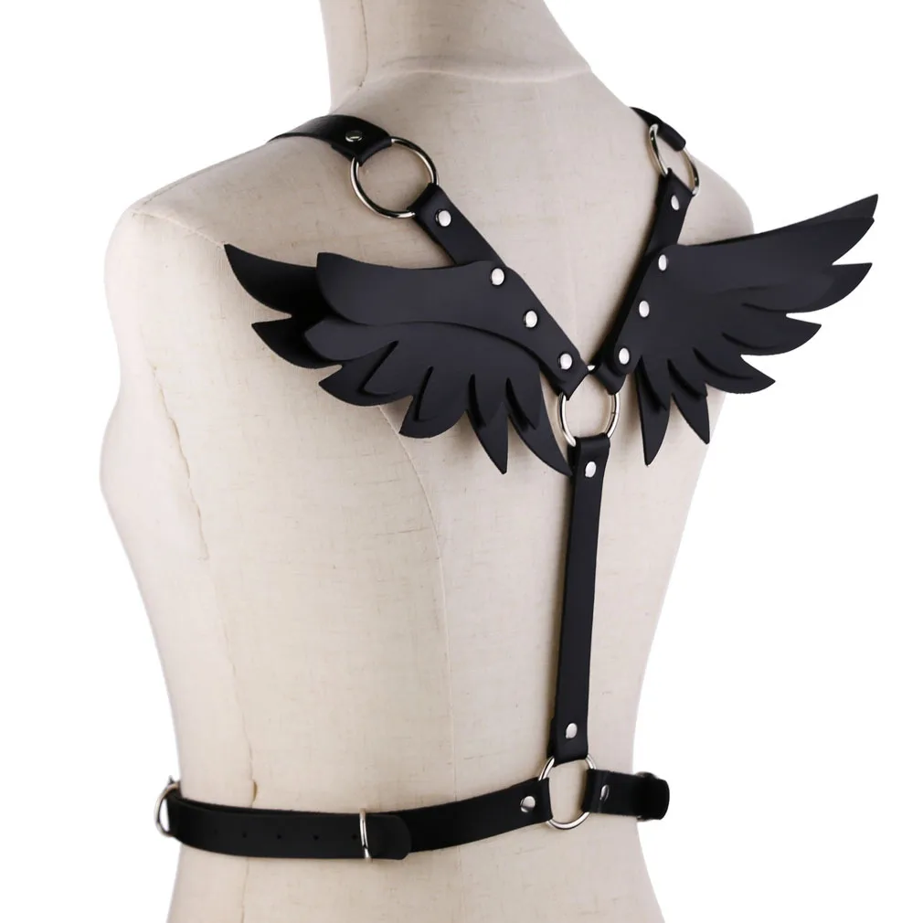 

Sexy Wings Leather Body Harness Woman Men Fashion Goth Punk Strap Festival Girls Lingerie Cosplay Jewelry