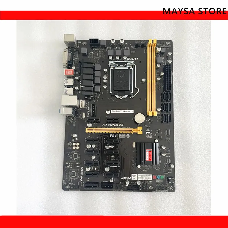 Tb250-btc Pro Extended 12 Graphics Card Mainboard Mining Special Computer Industrial Control Large Board ATX Direct