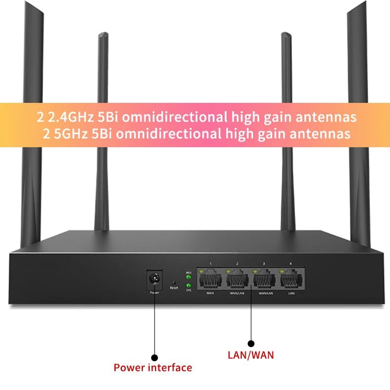 TDW18E Enterprise Wired Routers 1200M 11AC Dual Band Gigabit Port Wireless Repeater Support QOS Plug and Play