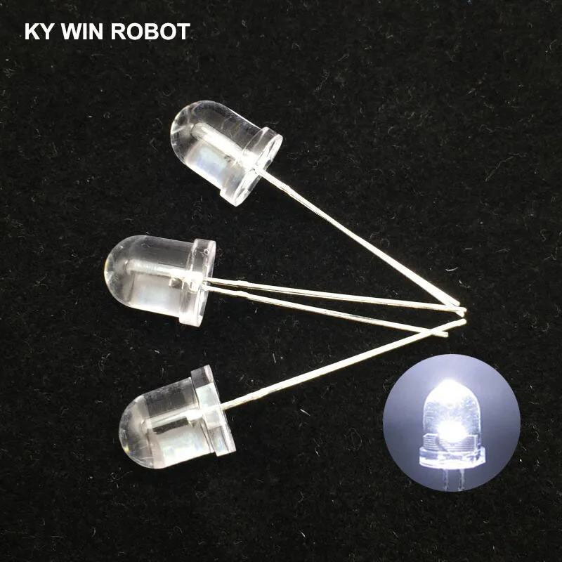 20 sztuk biały czerwony, zielony, niebieski, żółty, kolory 8mm 20mA rozproszone światło-dioda emitująca led 3V lampa wybrane elementy zestaw