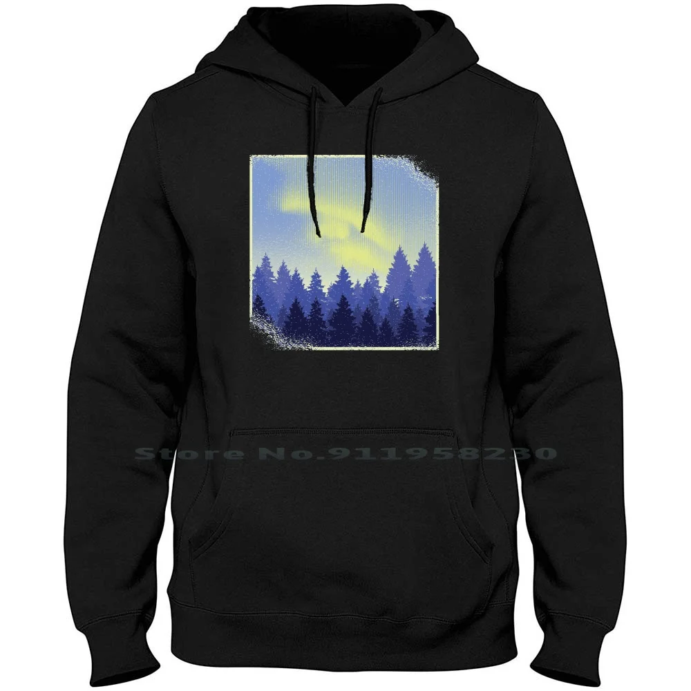 Aurora Borealis Landscape Hoodie Sweater Big Size Cotton Landscape Cartoon Aurora Movie Comic Tage Real Land Game Cape Ali Ape