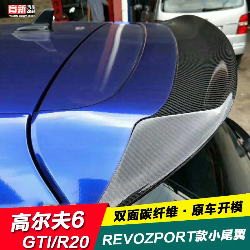 For Volkswagen 6GTI R20 modified REVOZPORT style Carbon Fiber Rear Roof Spoiler Wing Trunk Lip Boot Cover Car Styling