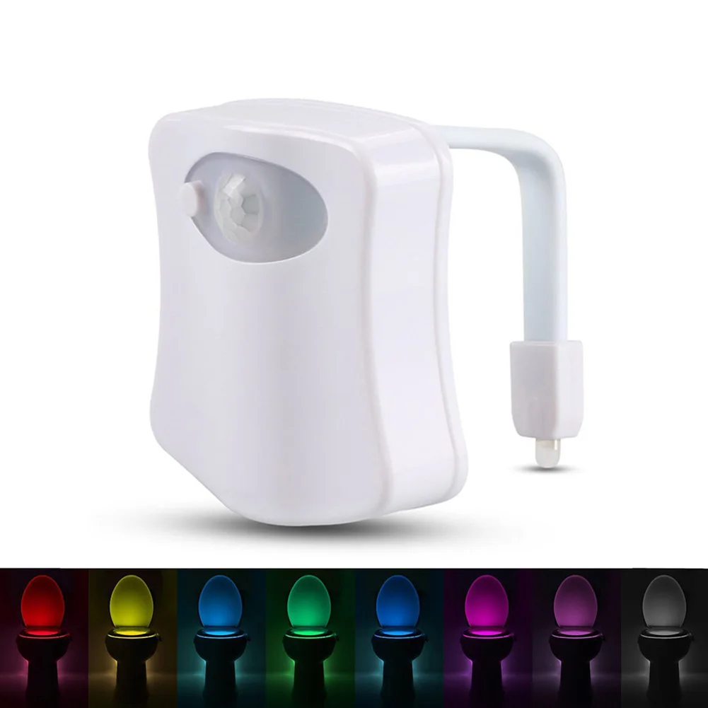 8 color toilet light bathroom toilet toilet night light PIR motion sensor toilet light LED toilet night light smart home