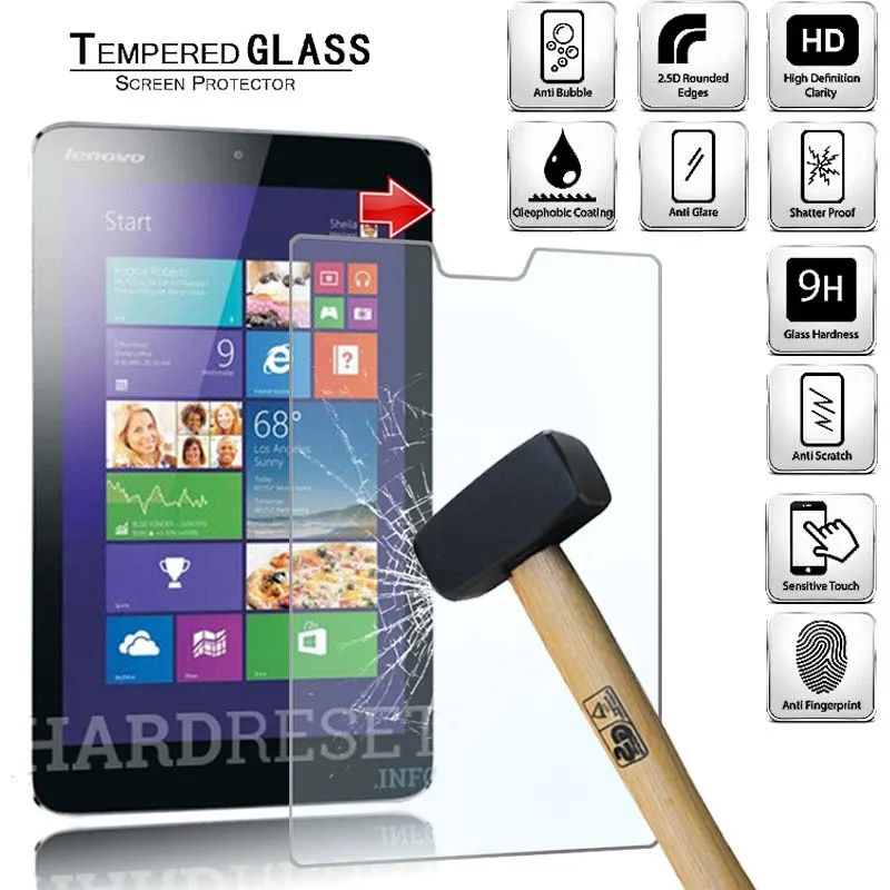 Tablet Tempered Glass Screen Protector Cover for Lenovo IdeaPad MIIX 300 8.0