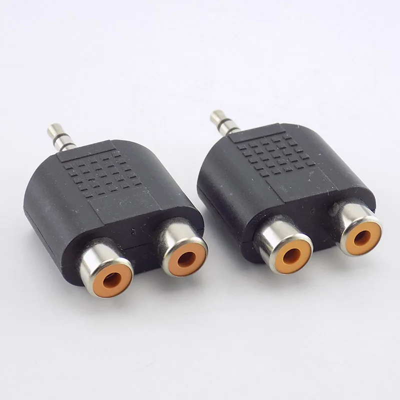 3.5 mm Jack Stereo AUX male to 2 RCA Female Audio Cable Adapter for Computer Speaker Earphone Headphone Y Splitter Connector L19