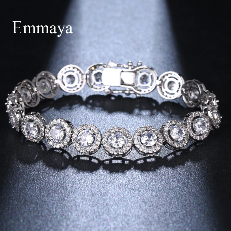 EMMAYA New Arrival For Charming Female  Classic Series Round Shape AAA Zirconia Multicolors Bracelet Fashion Statement