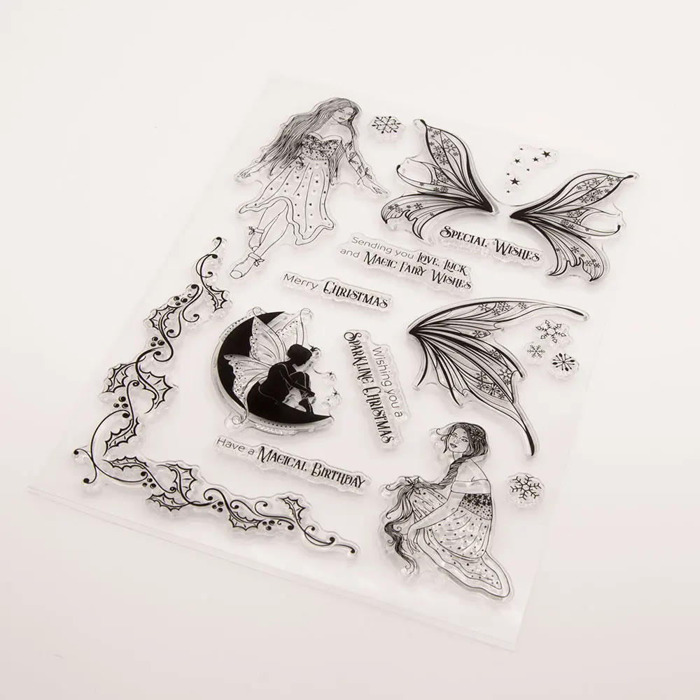 Fairy Beautiful Wings Clear Rubber Stamps for DIY Scrapbooking Card Transparent Silicone Stamp Making Photo Album Crafts Decor