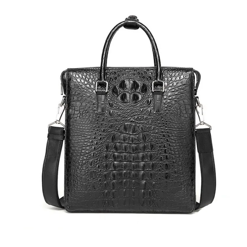 hongzhiyan Vertical brief case men's business style new crocodile leather crocodile men handbag shoulder bag