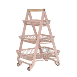 Aizulhomey Metal Dollhouse Accessories Triple Trolley for 1:6 Scale Blythe BJD Dollhouse Furniture Dollhouse Decoration Gifts