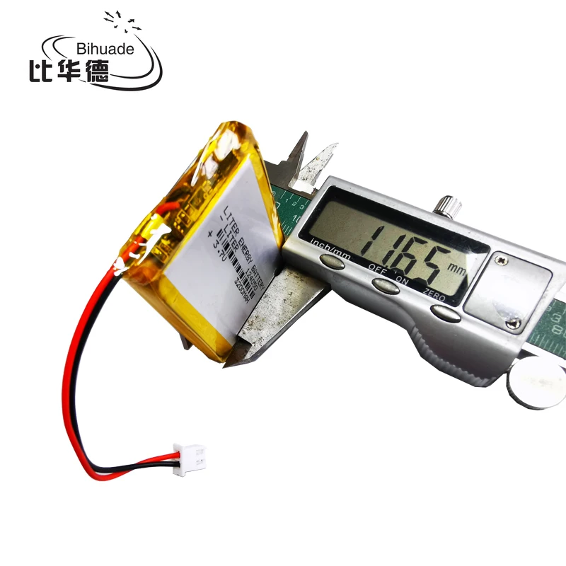 124050   JST XH 2.54mm 3.7V 3200MAH Bateria recarregável LiPo de polímero de lítio para mp3 fone de ouvido PAD DVD câmera bluetooth