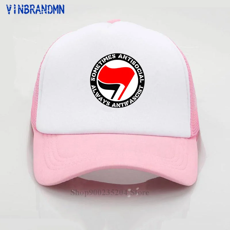 Antifa Symbol Baseball caps Sometimes Antisocial Always Antifascist sun hats Antifascism Socialist Leftist Antifa Flag Logo hats