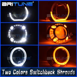 Projector Shrouds For Hella 3R G5/ Q5/ WST H1 Lens LED Angel Eyes Turn Signal Bezel Car Lights Accessories Retrofit DIY