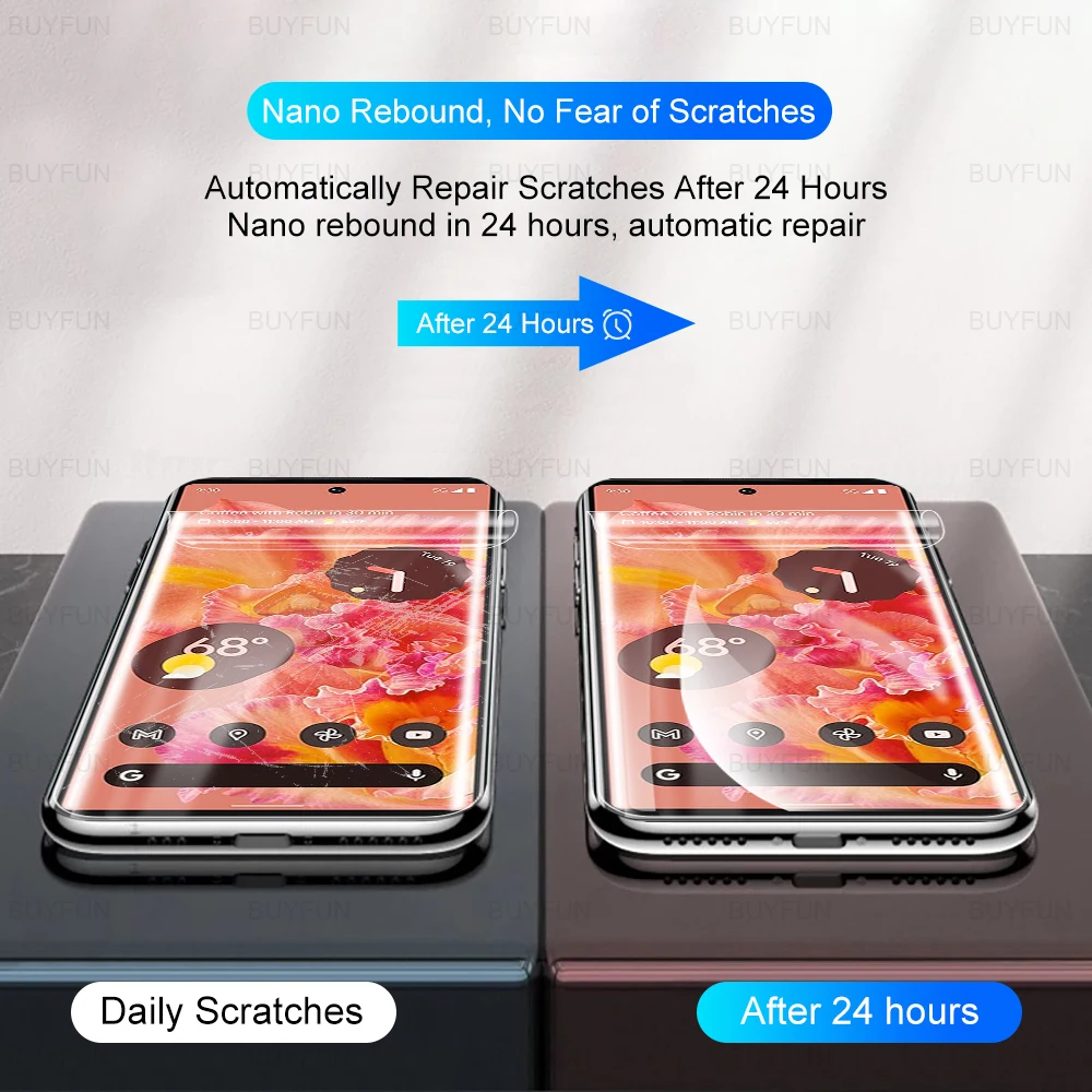 구글 픽셀 카메라 렌즈 스크린 보호대, 유리 아님, 6 인 1 하이드로겔 필름, 구글 픽셀 6, 6 프로, 7a, 7, 8 프로용