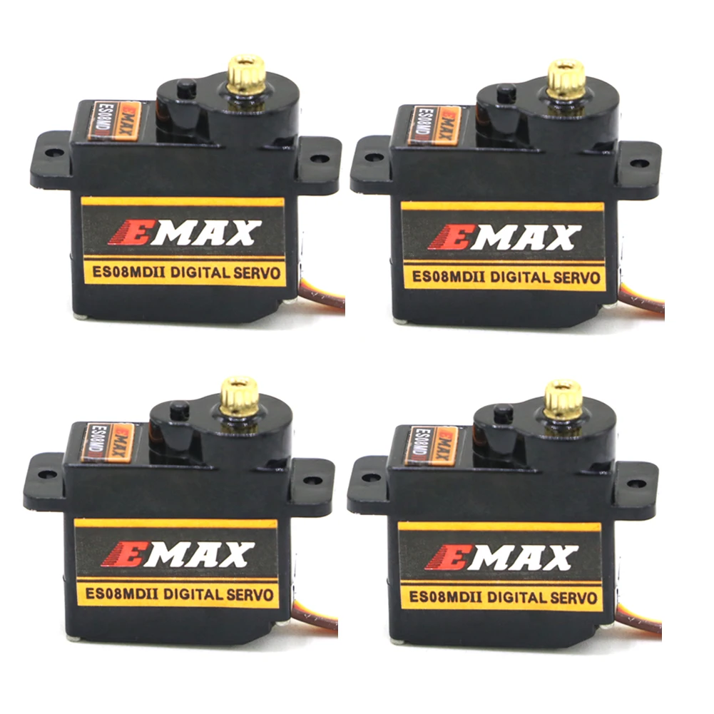 4pcs EMAX ES08MDII ES08MD II Digital Servo 12g/ 1.6/2.0 kg.cm High-speed Mini Metal Gear for RC Model Boat Car Robot