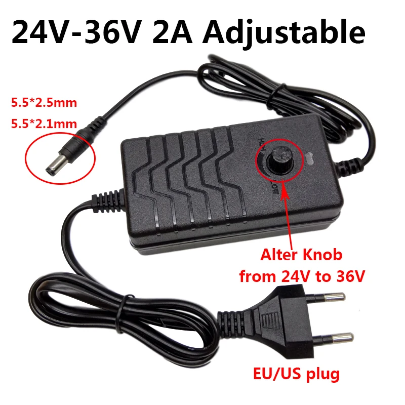 

Adjustable Power Supply Adapter 24V 25V 26V 27V 28V 29V 30V 31V 32V 33V 34V 35V 36V 2A AC to DC Adaptor Conveter Adaptador