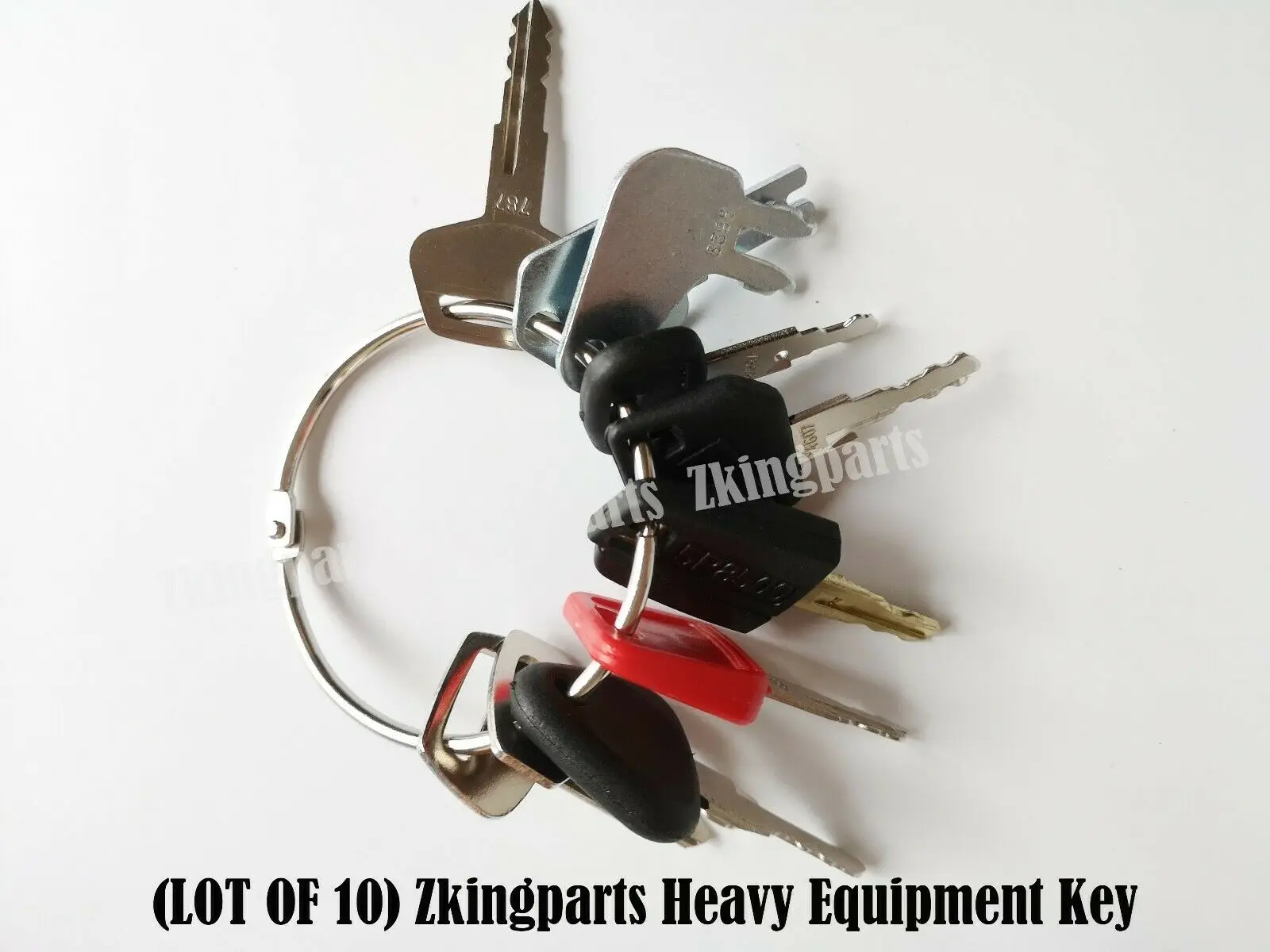 Construction Ignition Key Set 10 Keys Heavy Equipment Fit for Cat John Deere Komatsu