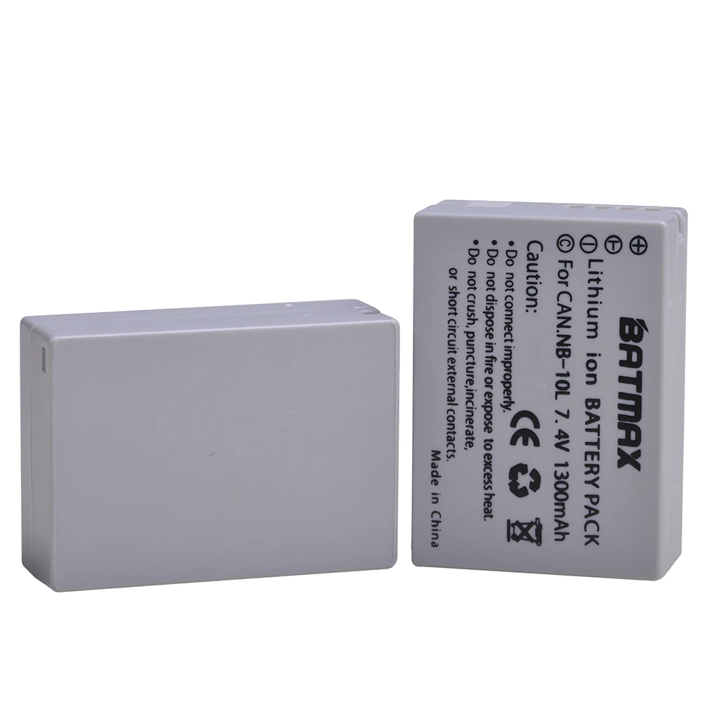 Batmax 2Pcs NB-10L NB10L Camera Battery for CANON PowerShot SX40 HS SX40HS SX50 HS SX50HS G1 X G1X G15 G16 SX60 HS G3X Camera