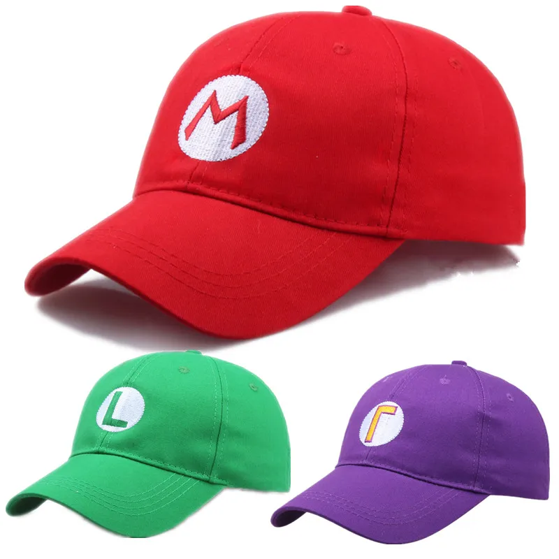 

Super Luigi Bros Colorful Hat Cosplay Costume Sports Baseball Cap Sunhat Adjustable Prop Adult