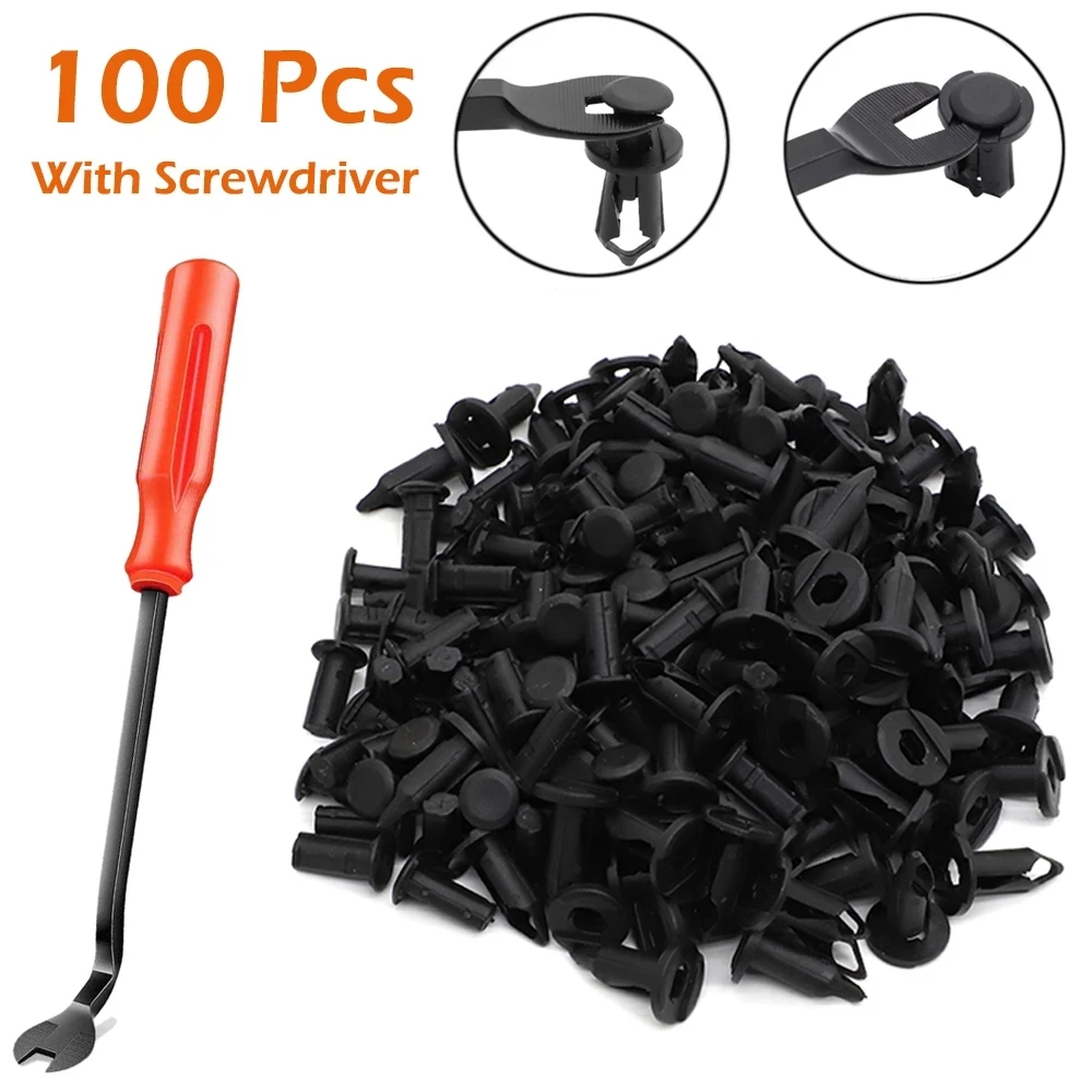 

100pcs 8mm ATV Bumper Fastener Rivet Clips Car Retainer Fairing Body Trim Panel Screws Plug For Polaris Sportsman XP Rangers RZR